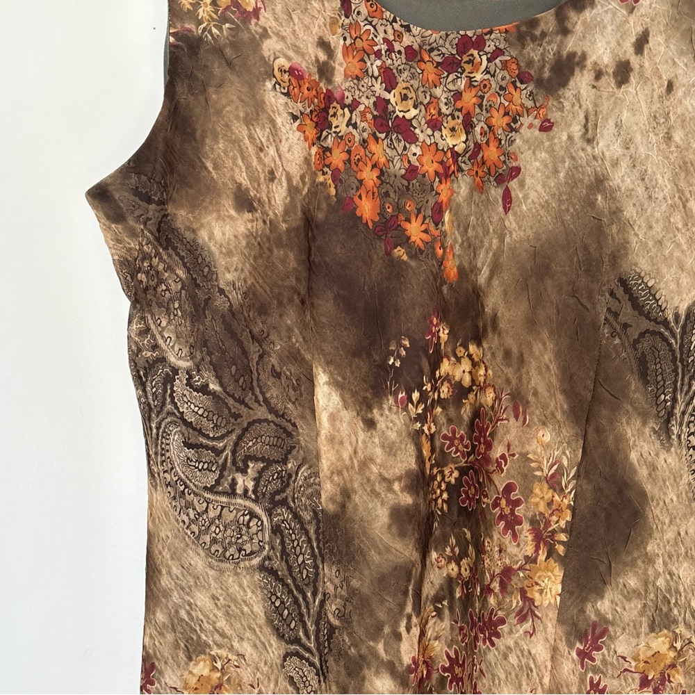 Vintage Y2K Floral Paisley Green Dress Size 16 Whimsycal Fairy Romantic * D49 - Picture 4 of 14
